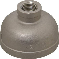 Merit Brass - 2 x 1/2" Grade 316 Stainless Steel Pipe Reducer Coupling - FNPT x FNPT End Connections, 150 psi - Exact Industrial Supply