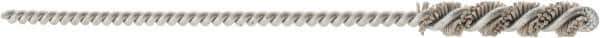 Brush Research Mfg. - 0.206" Diam Helical Nylon Tube Brush - Single Spiral, 0.018" Filament Diam, 1" Brush Length, 4" OAL, 0.097" Diam Steel Shank - Exact Industrial Supply