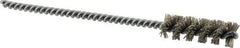 Brush Research Mfg. - 0.413" Diam Helical Nylon Tube Brush - Single Spiral, 0.018" Filament Diam, 1-1/4" Brush Length, 4-1/2" OAL, 0.14" Diam Steel Shank - Exact Industrial Supply