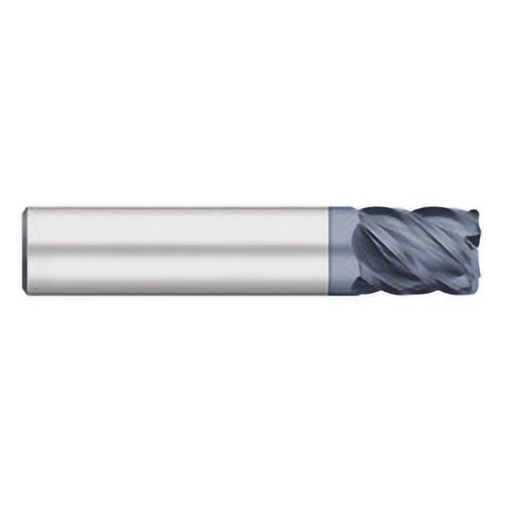 Corner Radius End Mill: 1/8″ Dia, 1/4″ LOC, 0.01″ Radius, 5 Flutes, Solid Carbide 1-1/2″ OAL, 1/8″ Shank Dia, 45 ° Helix, AlTiN Coated, Corner Radius End, Centercutting