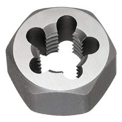 Titan USA - Hex Rethreading Dies; Thread Size: 1/2-13 ; Hex Size (Inch): 1-1/16 ; Material: Carbon Steel ; Thread Direction: Right Hand ; Thread Standard: UNC ; Thickness (Inch): 1/2 - Exact Industrial Supply