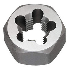 Titan USA - Hex Rethreading Dies; Thread Size: 5/8-18 ; Hex Size (Inch): 1-1/4 ; Material: Carbon Steel ; Thread Direction: Right Hand ; Thread Standard: UNF ; Thickness (Inch): 5/8 - Exact Industrial Supply