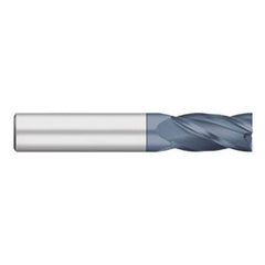 Square End Mill: 0.1094'' Dia, 3/8'' LOC, 1/8'' Shank Dia, 1-1/2'' OAL, 4 Flutes, Solid Carbide Single End, AlTiN Finish, Upcut Flute, 30 ° Helix, Centercutting, RH Cut, RH Flute