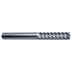 8mm Dia. - 100mm OAL - 45° Helix Bright Carbide End Mill - 6 FL - Exact Industrial Supply