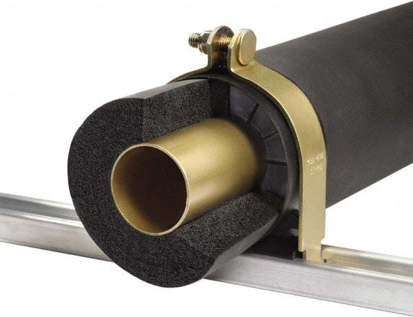 Klo-Shure - 3-1/8" Pipe, Zinc Plated Steel Strut Mount Insulation Coupling - Trivalent Zinc & Yellow - Exact Industrial Supply