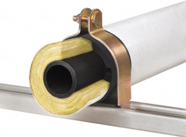 Klo-Shure - 3/4" Pipe, Zinc Plated Steel Strut Mount Insulation Coupling - Trivalent Zinc & Yellow - Exact Industrial Supply