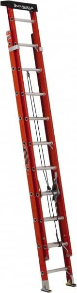 Louisville - 20' High, Type IA Rating, Fiberglass Industrial Extension Ladder - Exact Industrial Supply