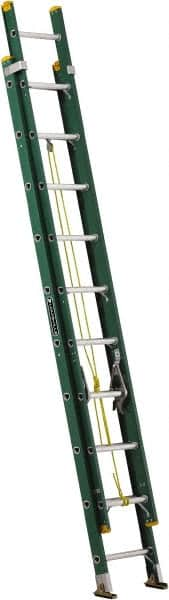 Louisville - 20' High, Type I Rating, Fiberglass Industrial Extension Ladder - Exact Industrial Supply