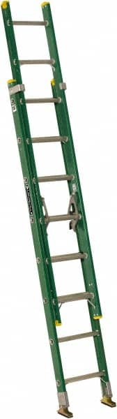 Louisville - 16' High, Type I Rating, Fiberglass Industrial Extension Ladder - Exact Industrial Supply