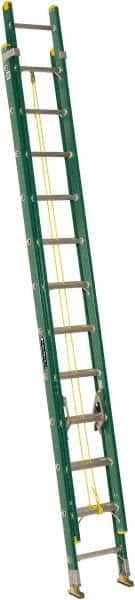 Louisville - 24' High, Type I Rating, Fiberglass Industrial Extension Ladder - Exact Industrial Supply