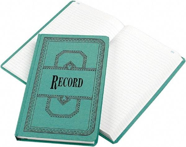 Boorum & Pease - 500 Sheet, 12-1/8 x 7-5/8", Record Rule Record/Account Book - Blue - Exact Industrial Supply
