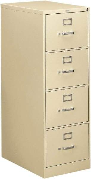 Hon - 18-1/4" Wide x 52" High x 26-1/2" Deep, 4 Drawer Vertical File - Steel, Putty - Exact Industrial Supply