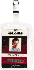 DURABLE - Clip-On Badge Holder - Clear - Exact Industrial Supply