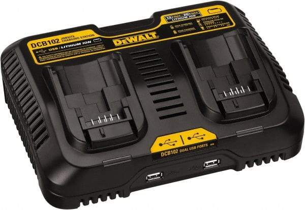 DeWALT - 12 & 20 Volt, 2 Battery Lithium-Ion Power Tool Charger - 1 hr & 30 min to Charge, 12/20 Volt Max Batteries Power Source, Batteries Included - Exact Industrial Supply