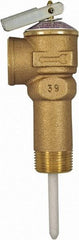 CASH ACME - 3/4" Inlet, 3/4" Outlet, FNPT x MNPT, ASME Safety Relief Valve - 150 Max psi, Bronze, 500000 BTUs - Exact Industrial Supply
