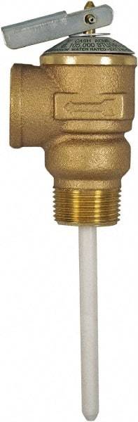 CASH ACME - 3/4" Inlet, 3/4" Outlet, FNPT x MNPT, ASME Safety Relief Valve - 150 Max psi, Bronze, 500000 BTUs - Exact Industrial Supply
