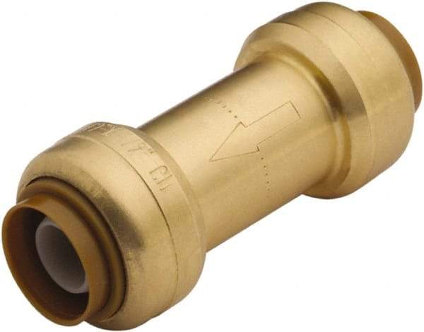 SharkBite - 1/2" Brass Check Valve - Inline, Push To Connect x Push To Connect, 200 WOG - Exact Industrial Supply