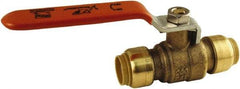 SharkBite - 1 x 1" Pipe, Standard Port, Brass Standard Ball Valve - Inline - Two Way Flow, Push-to-Connect x Push-to-Connect Ends, Steel Handle, 200 WOG - Exact Industrial Supply