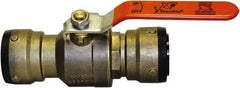 SharkBite - 1-1/2" Pipe, Standard Port, Brass Standard Ball Valve - Inline - Two Way Flow, Push-to-Connect x Push-to-Connect Ends, Steel Handle, 200 WOG - Exact Industrial Supply