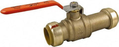 SharkBite - 1 x 1" Pipe, Standard Port, Brass Standard Ball Valve - Inline - Two Way Flow, Push-to-Connect x Push-to-Connect Ends, Steel Handle, 200 WOG - Exact Industrial Supply