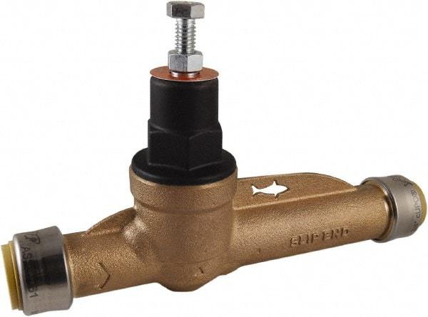 SharkBite - 1/2" Pipe, Push Fit End Connection, Bronze Body Pressure Regulating Valve - EPDM Seal, 200 psi Inlet Pressure, 10 to 70 psi Working Pressure - Exact Industrial Supply