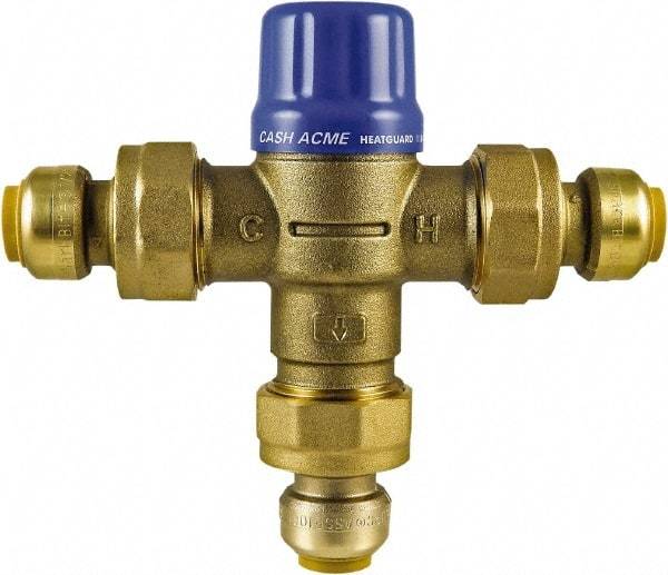 SharkBite - 1/2" Pipe, 145 Max psi, Brass Water Mixing Valve & Unit - 20 GPM Flow Rate, Push Fit End Connections - Exact Industrial Supply