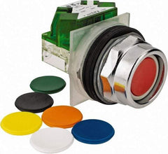 Schneider Electric - 30mm Mount Hole, Recessed, Pushbutton Switch with Contact Block - Octagon, Multicolor Pushbutton, Momentary (MO) - Exact Industrial Supply