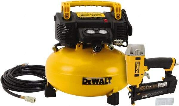 DeWALT - 0.9 hp, 2.6 SCFM at 90 psi, Pancake Compressor - 6 Gal Tank, 10 Amp, 165 psi, 120V - Exact Industrial Supply