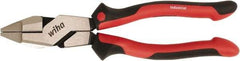 Wiha - 9-1/2" OAL, Side Cutting Linesman's Pliers - Soft Grip Handles - Exact Industrial Supply