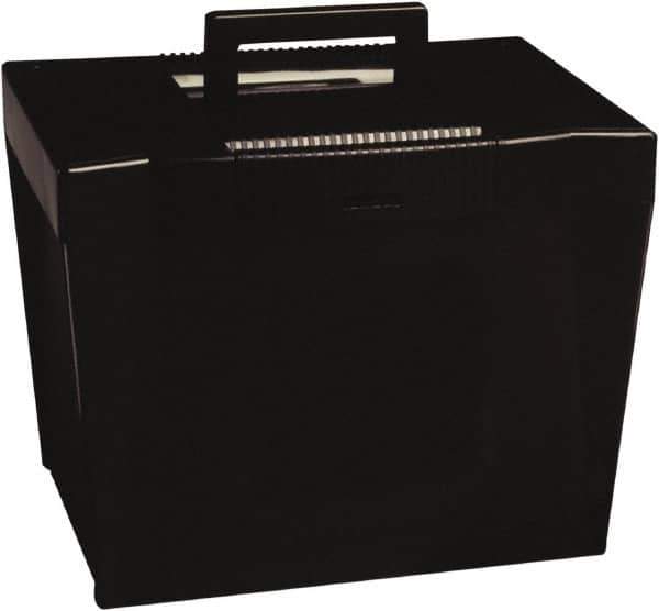 Pendaflex - 1 Compartment, 13-1/2" Wide x 10-7/8" High x 10-1/4" Deep, Portable Storage Box - Plastic, Black - Exact Industrial Supply