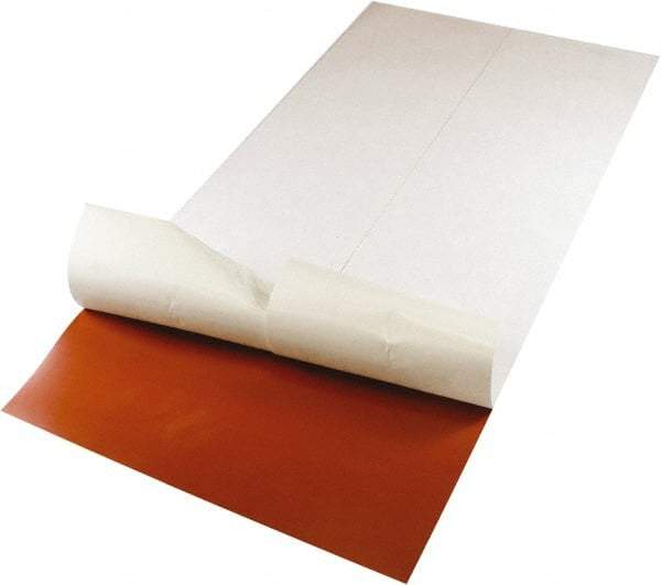 Value Collection - 24" Long, 12" Wide, 1/2" Thick, Silicone Rubber Foam Sheet - 35 to 45 Durometer, Red, -60 to 400°F, 550 psi Tensile Strength, Adhesive Backing - Exact Industrial Supply