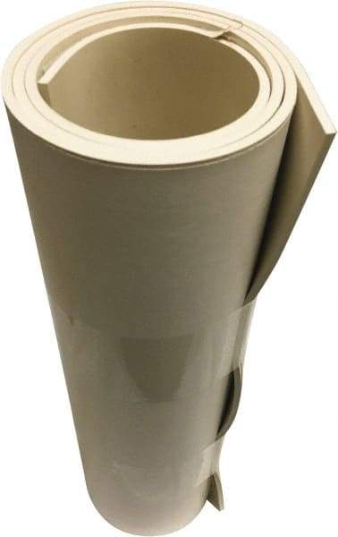 Value Collection - 1/16" Thick x 36" Wide x 10' Long White Buna-N Rubber Roll - Stock Length, Adhesive Back, 1,000 psi Tensile Strength, -30°F to 220°F - Exact Industrial Supply