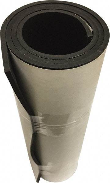 Value Collection - 1/16" Thick x 36" Wide x 10' Long Black Neoprene Rubber Roll - Stock Length, Adhesive Back, 60 Shore A Durometer, 1,000 psi Tensile Strength, -20°F to 170°F - Exact Industrial Supply