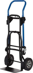 Harper Trucks - 500 Lb Capacity 44" OAH Quick Change Convertible Hand Truck - 14 x 7-1/2" Base Plate, Continuous Handle, Steel, Solid Rubber Swivel Wheels - Exact Industrial Supply