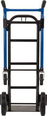 Harper Trucks - 900 Lb Capacity 48" OAH Quick Change Convertible Hand Truck - 18 x 9" Base Plate, Dual Handle, Steel, Solid Rubber Swivel Wheels - Exact Industrial Supply