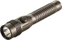 Handheld Flashlight: LED, 20 hr Max Run Time 4 Light Modes, Aluminum, Black