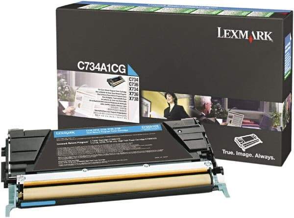 Lexmark - Cyan Toner Cartridge - Use with Lexmark C734, C736, X734, X738 - Exact Industrial Supply