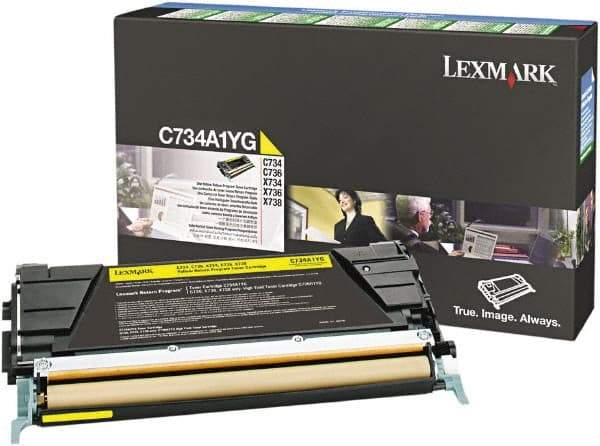 Lexmark - Yellow Toner Cartridge - Use with Lexmark C734, C736, X734, X738 - Exact Industrial Supply