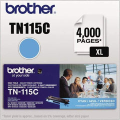 Brother - Cyan Toner Cartridge - Use with Brother DCP-9040CN, 9045CDN, HL-4040CDN, 4040CN, 4070CDW, MFC-9440CN, 9550CDN, 9840CDW - Exact Industrial Supply