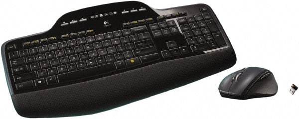 Logitech - Black Keyboard/Mouse - Use with Computer - Exact Industrial Supply