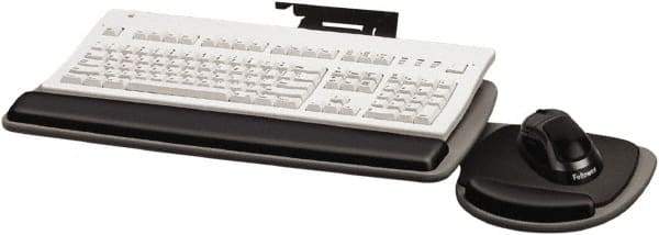 FELLOWES - Graphite & Black Underdesk Keyboard Tray - Use with Computer - Exact Industrial Supply