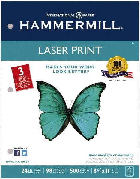 Hammermill - White Copy Paper - Use with Laser Printers, Copiers - Exact Industrial Supply