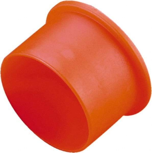 Caplugs - 1.257" ID, Round Head, Tapered Cap - 1.52" OD, 11/16" Long, Low-Density Polyethylene, Orange - Exact Industrial Supply