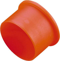 Caplugs - 1.842" ID, Round Head, Tapered Cap - 2.11" OD, 3/4" Long, Low-Density Polyethylene, Orange - Exact Industrial Supply
