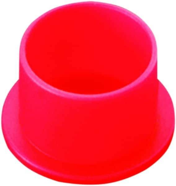 Caplugs - 0.533" ID, Push-On, Round Head Cap - 0.81" OD, 17/32" Long, Low-Density Polyethylene, Red - Exact Industrial Supply
