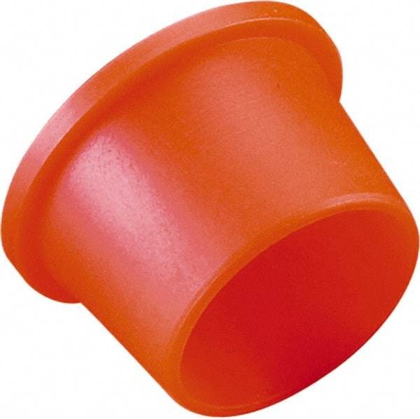 Caplugs - 0.974" ID, Round Head, Tapered Plug - 1.09" OD, 11/16" Long, Low-Density Polyethylene, Orange - Exact Industrial Supply