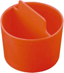 Caplugs - 1.097" ID, Pull-Tab, Round Head, Tapered Plug - 1-1/32" Long, Low-Density Polyethylene, Orange - Exact Industrial Supply