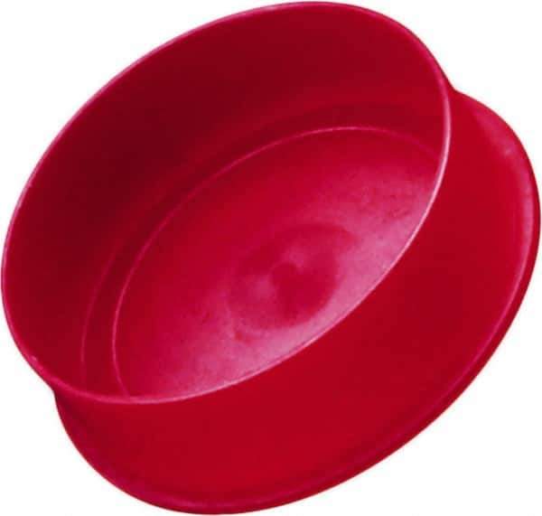 Caplugs - 1.34" ID, Round Head Cap - 1.59" OD, 9/16" Long, Low-Density Polyethylene, Red - Exact Industrial Supply