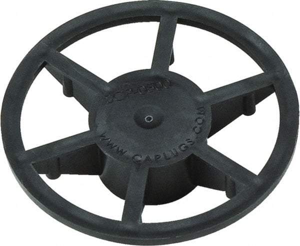 Caplugs - 1" ID, Pin Wheel Cap - 35/64" Long, Low-Density Polyethylene, Black - Exact Industrial Supply
