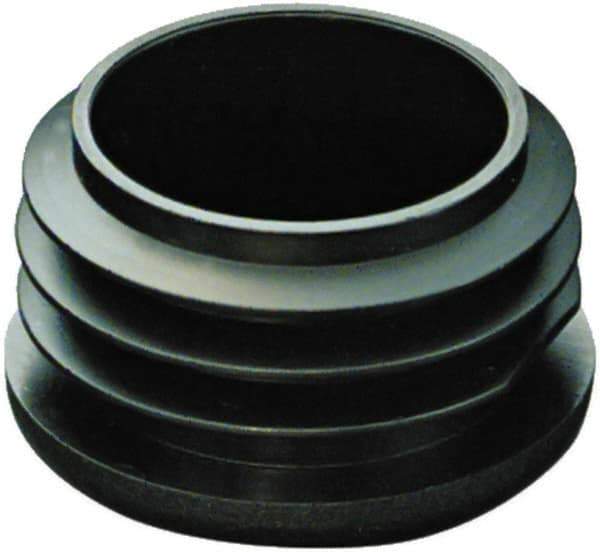 Caplugs - Round Finishing Plug for 8 to 12 Gauge Panels, for 2-1/2" Tube Diam - 2-1/2" OD, 0.69" Deep, Low-Density Polyethylene, Black - Exact Industrial Supply